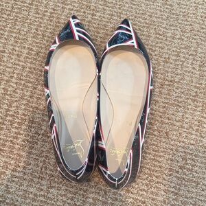 Christian Louboutin Black and White Patterned Flats
